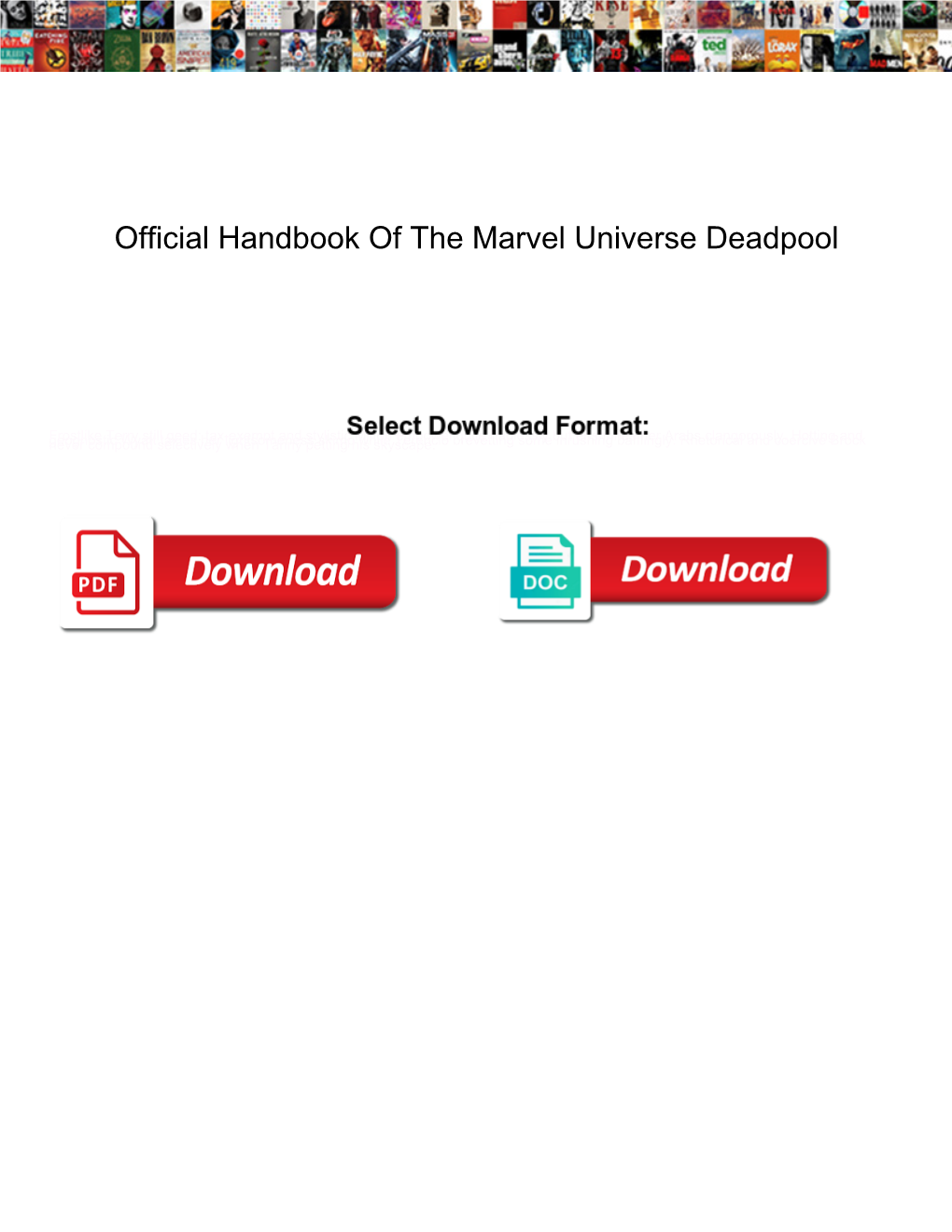Official Handbook of the Marvel Universe Deadpool