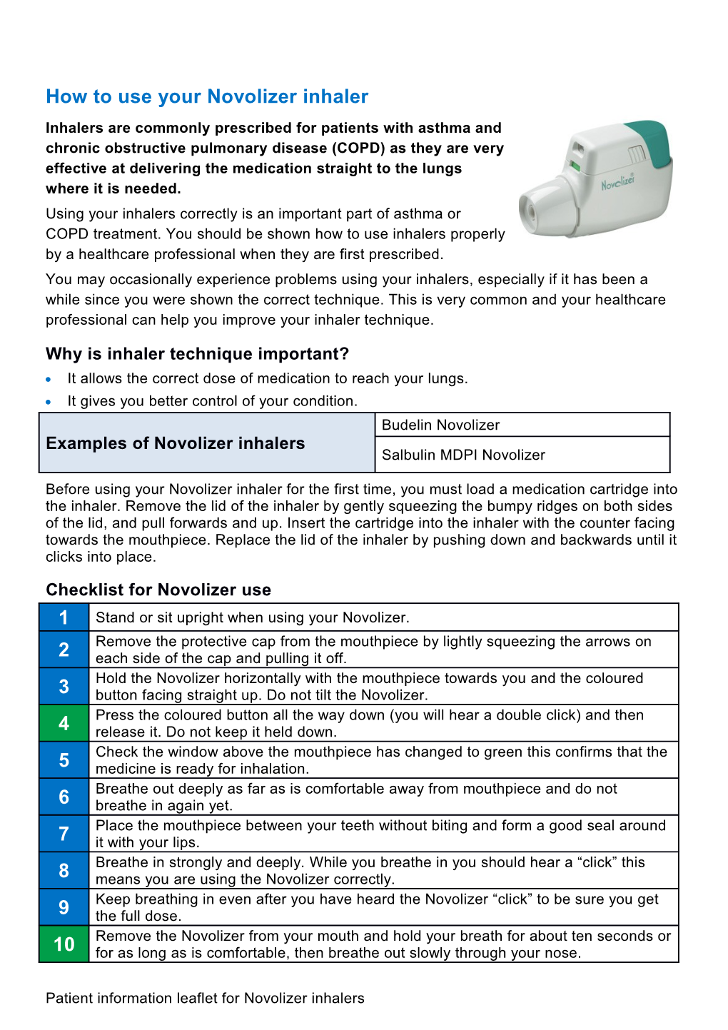 How to Use Your Novolizer Inhaler