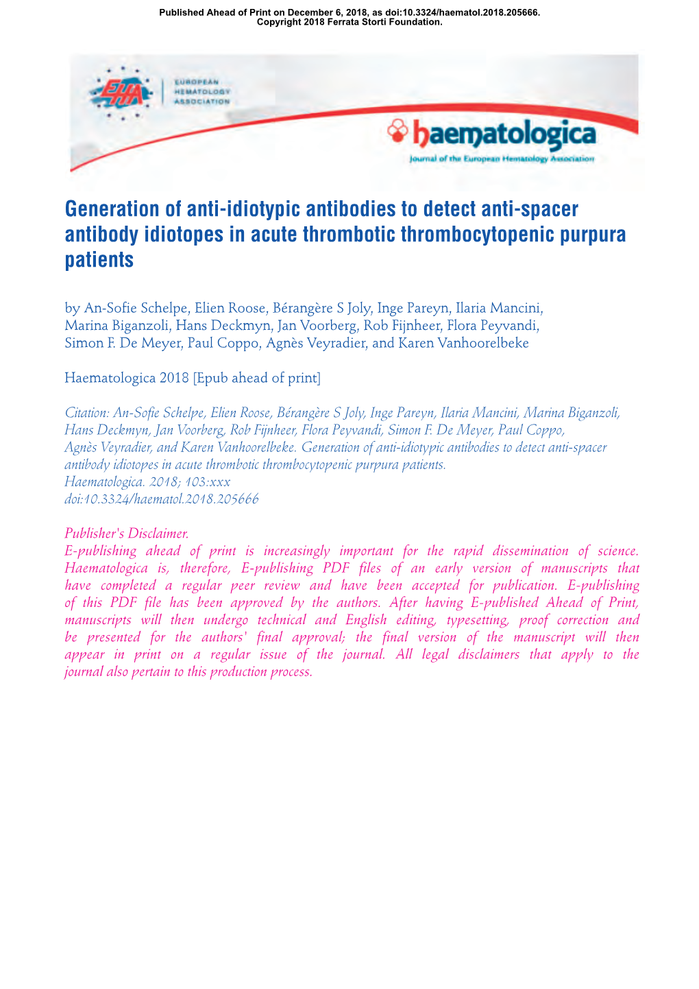 Generation of Anti-Idiotypic Antibodies to Detect Anti-Spacer