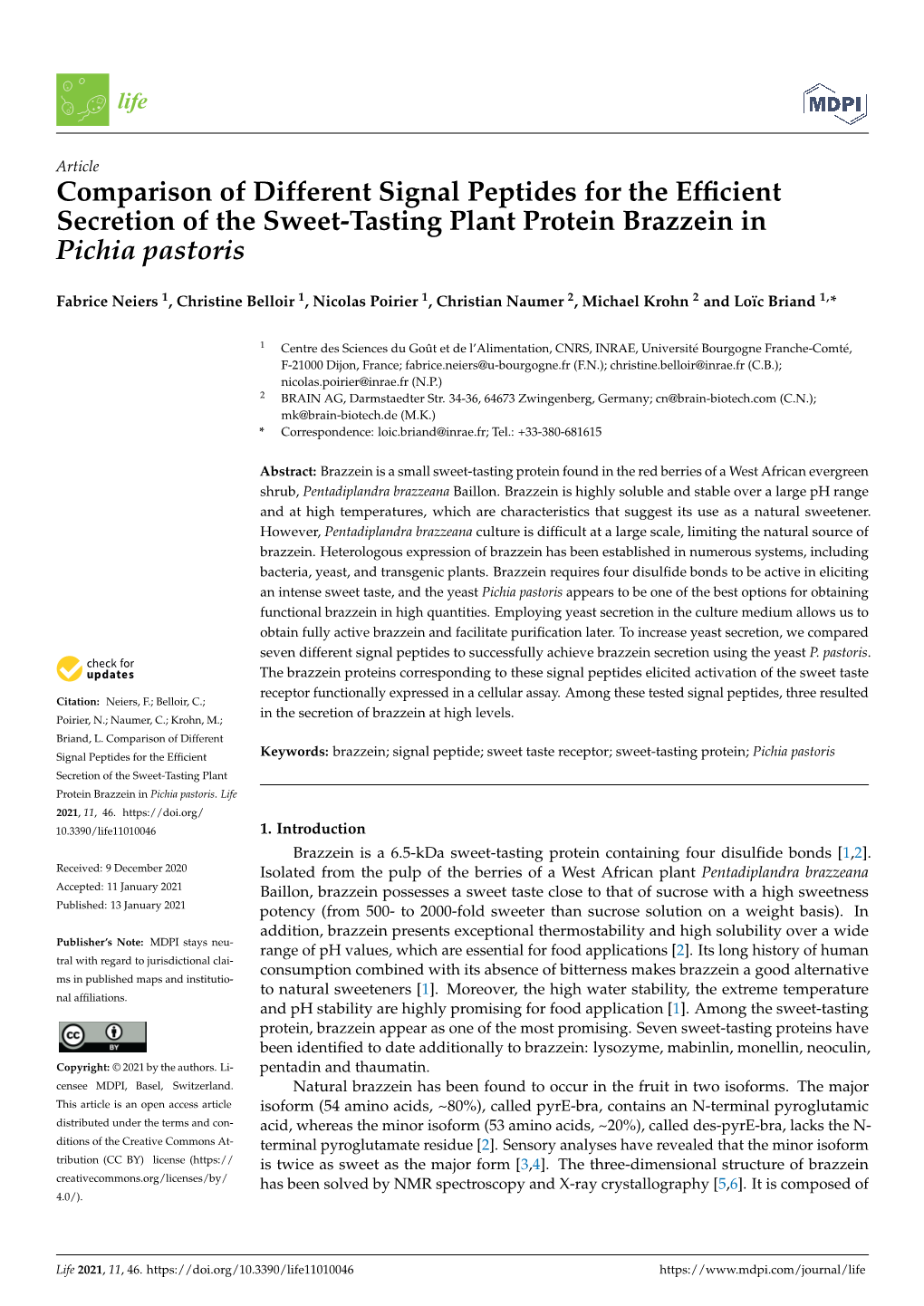 Comparison of Different Signal Peptides for the Efficient Secretion