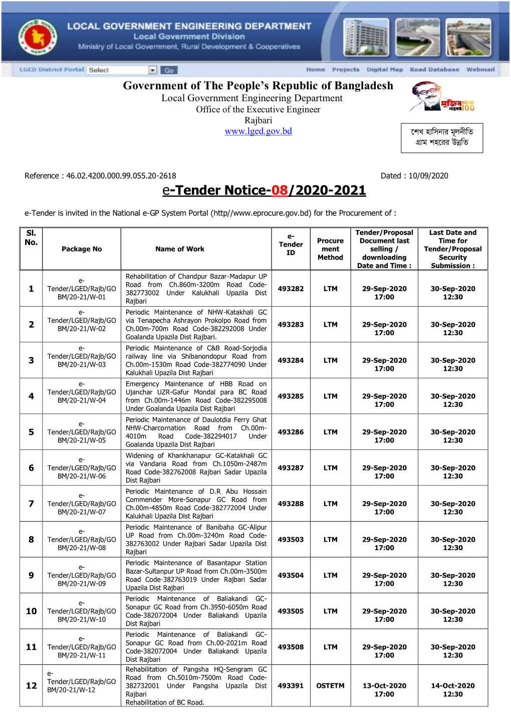 Tender Notice-08/2020-2021