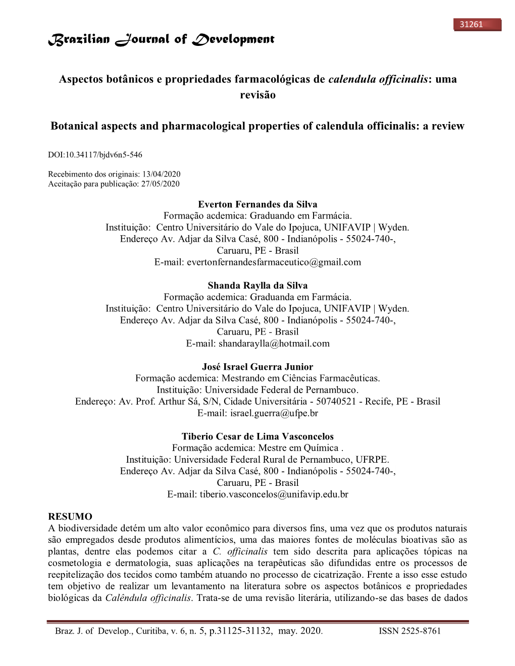 Brazilian Journal of Development