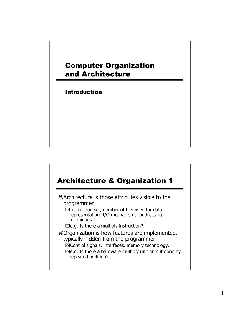 Computer Organization and Architecture