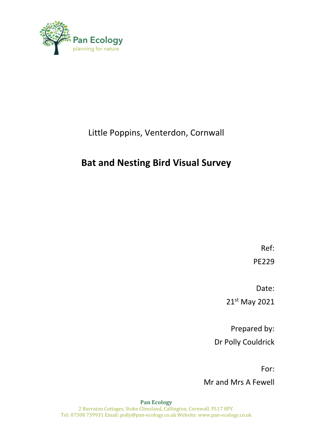 Bat and Nesting Bird Visual Survey