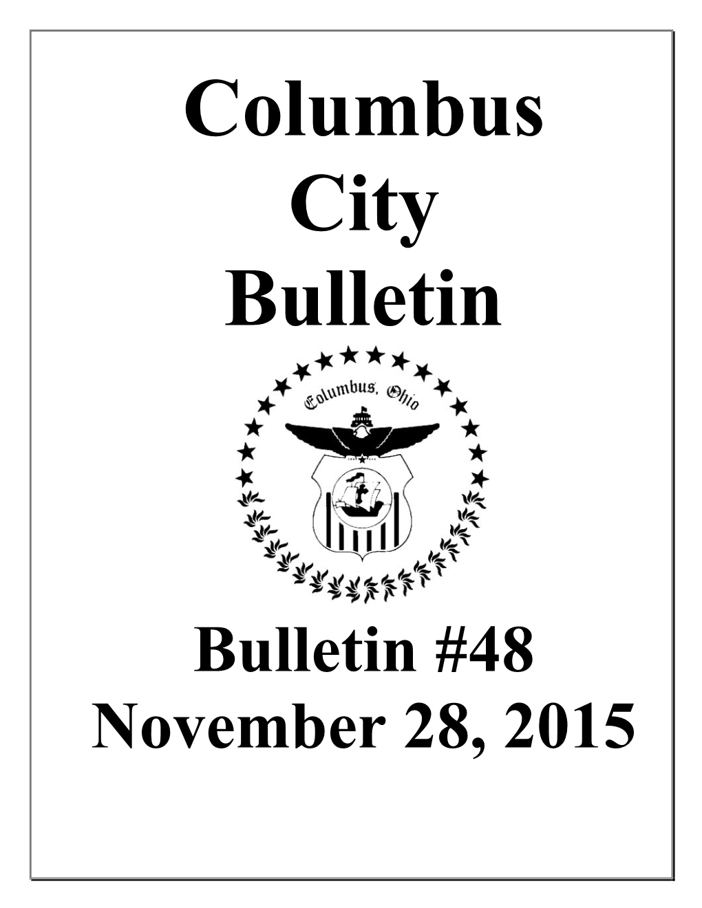 Bulletin #48 November 28, 2015