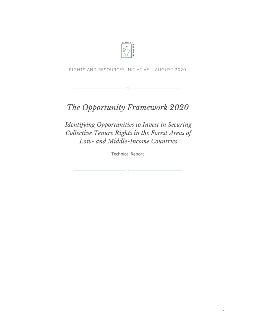 The Opportunity Framework 2020