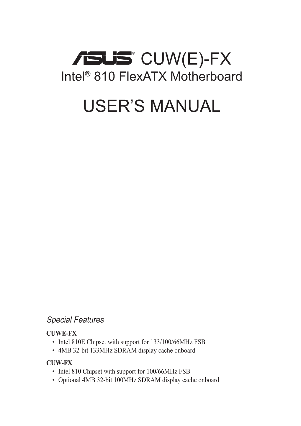 Cuw(E)-Fx User's Manual
