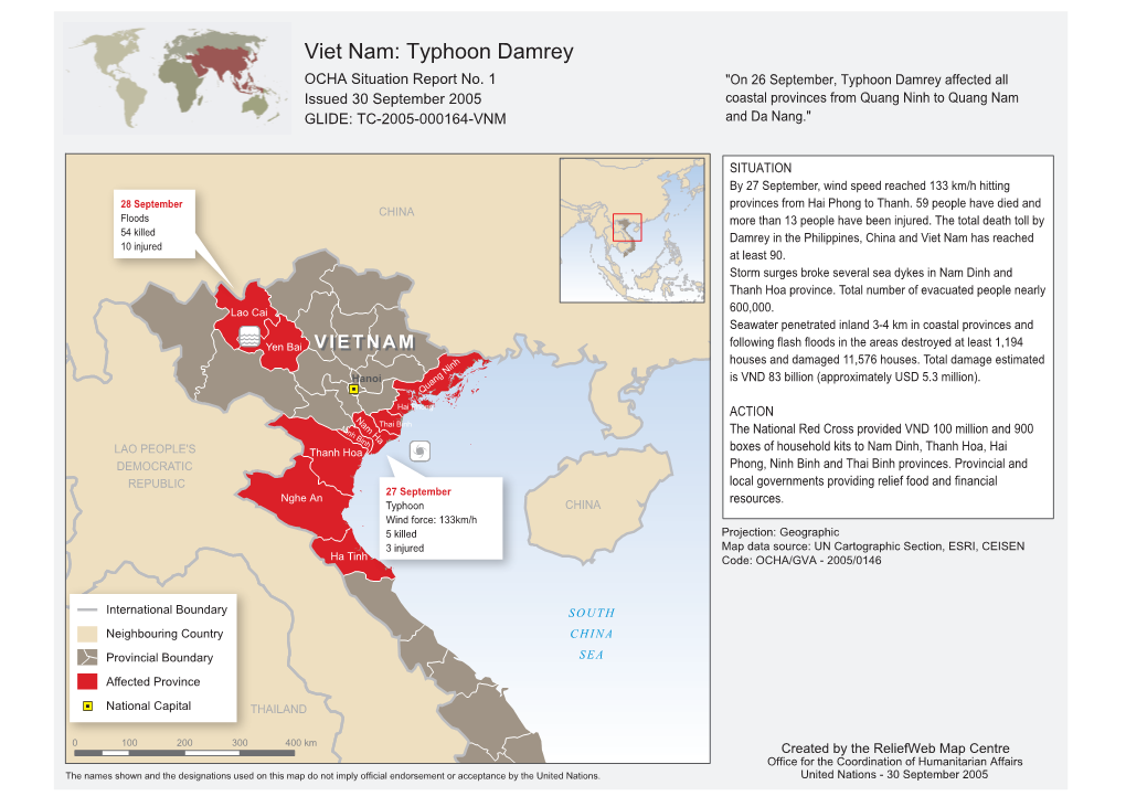 Typhoon Damrey OCHA Situation Report No