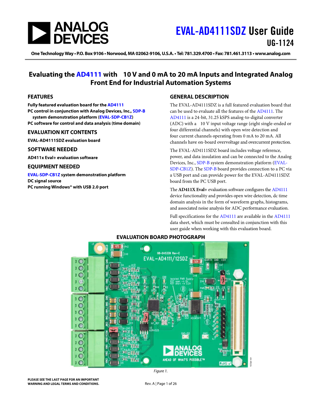 EVAL-AD4111SDZ User Guide UG-1124 One Technology Way • P