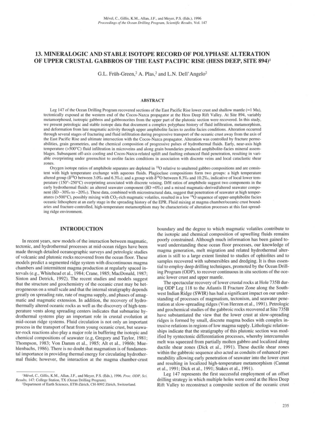 Ocean Drilling Program Scientific Results Volume