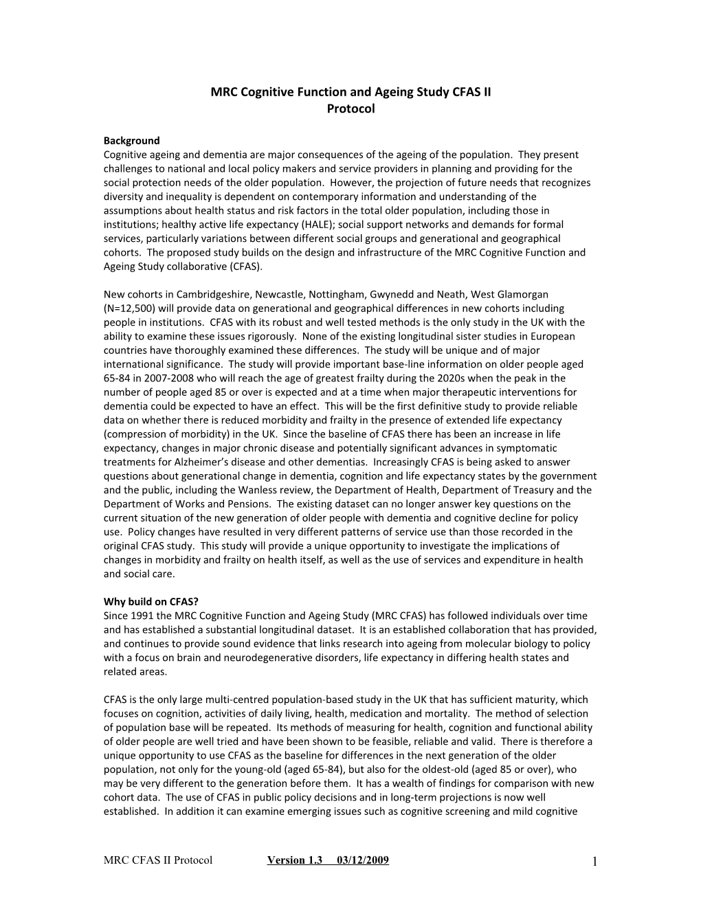 MRC Cognitive Function and Ageing Study CFAS II