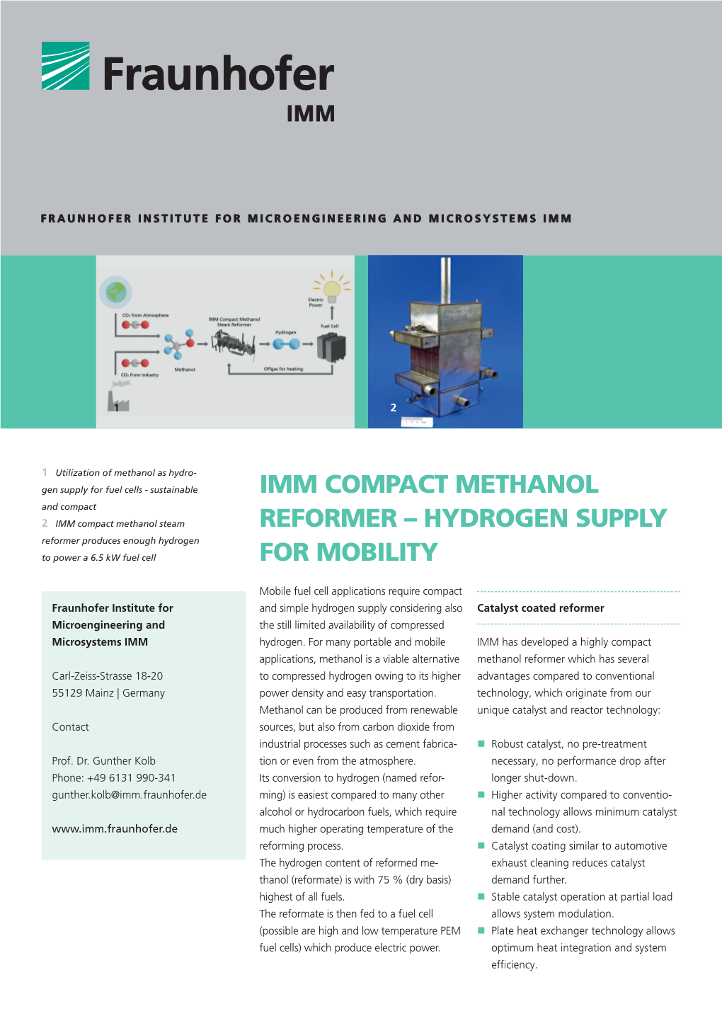 Imm Compact Methanol Reformer