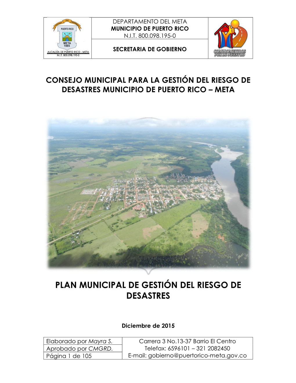 Plan Municipal De Gestión Del Riesgo De Desastres