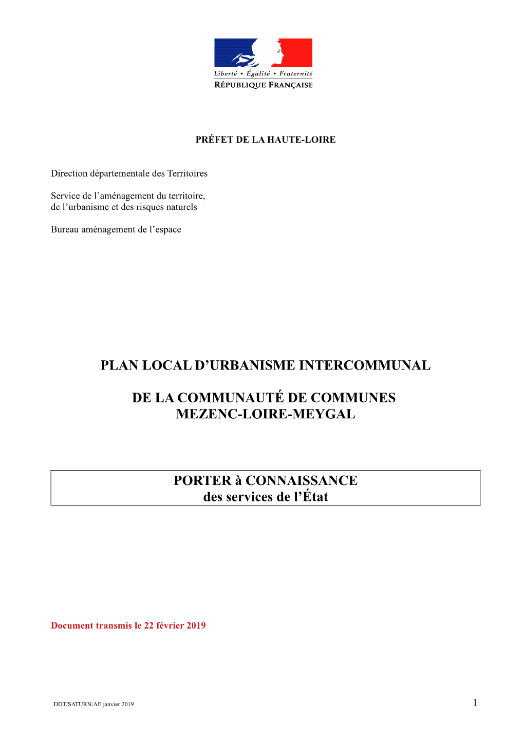 Plan Local D'urbanisme Intercommunal De La