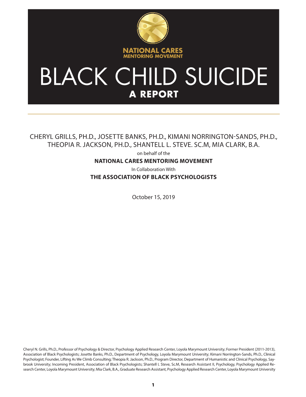 Black Child Suicide Report