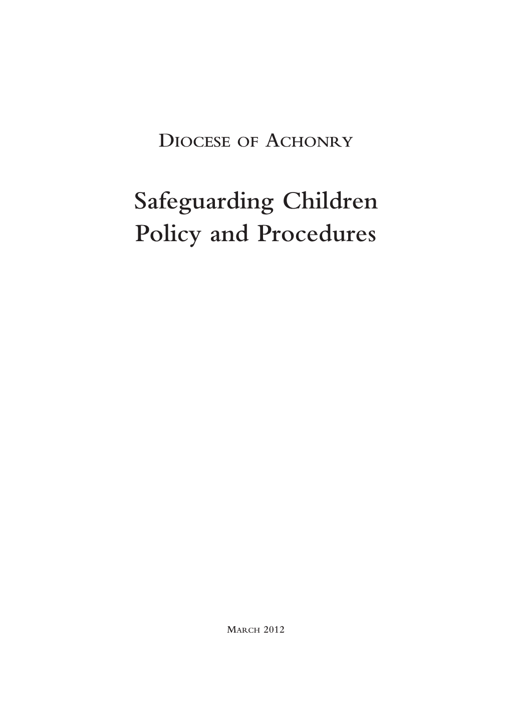 Safeguarding Children Policy and Procedures