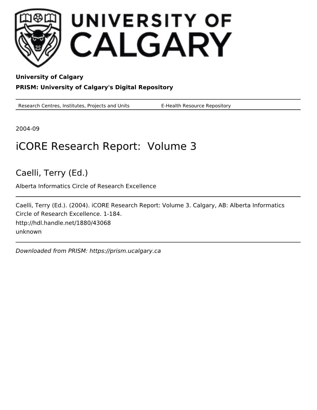 Icore Research Report: Volume 3