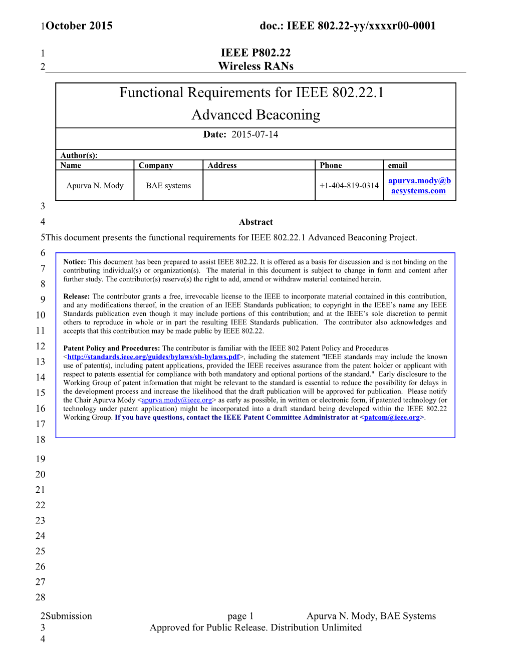 Doc.: IEEE 802.22-Yy/Xxxxr0 s1