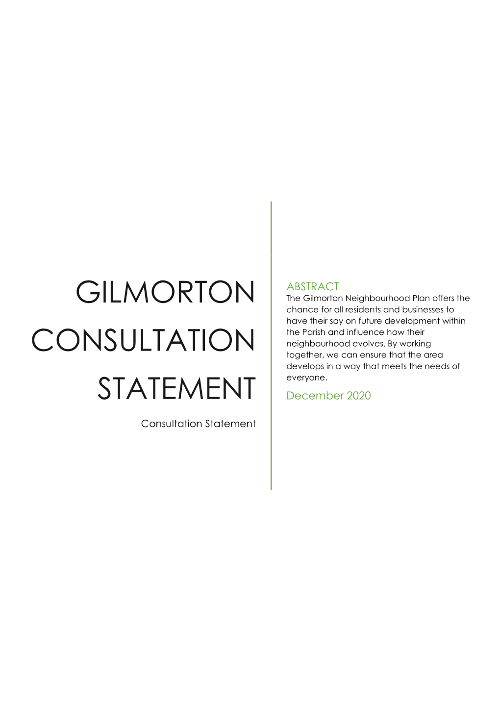 Gilmorton Consultation Statement