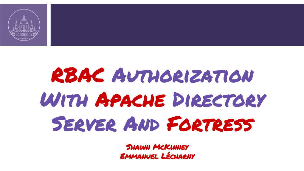 RBAC Authorization with Apache Directory Server and Fortress