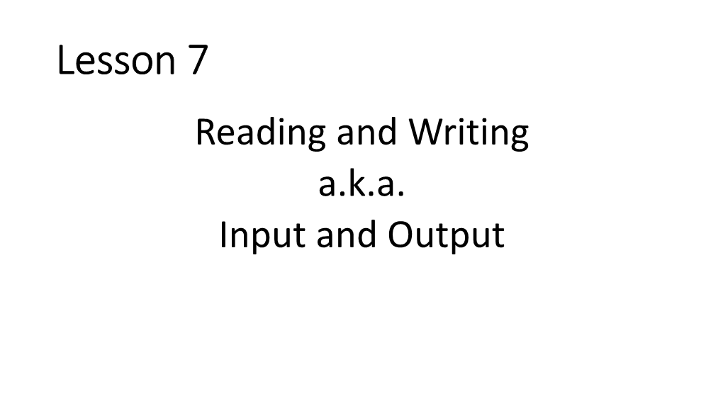 Welcome to COSC 1310 Introduction to Procedural Programming