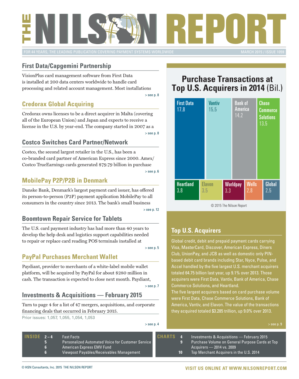Purchase Transactions at Top U.S. Acquirers in 2014 (Bil.)