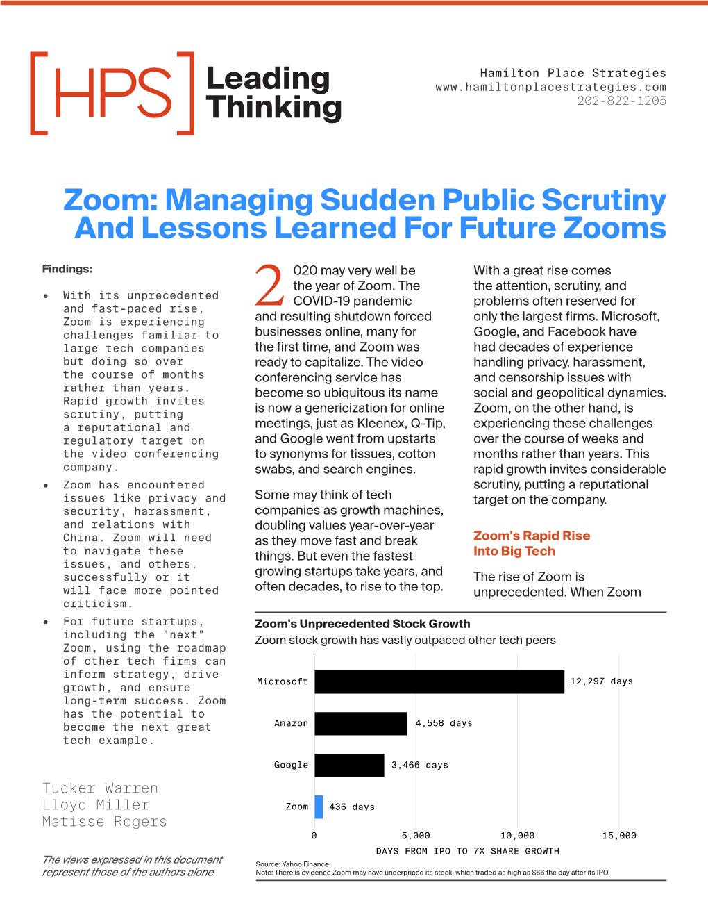 Managing Sudden Public Scrutiny and Lessons Learned for Future Zooms Findings: 020 May Very Well Be with a Great Rise Comes • with Its Unprecedented the Year of Zoom