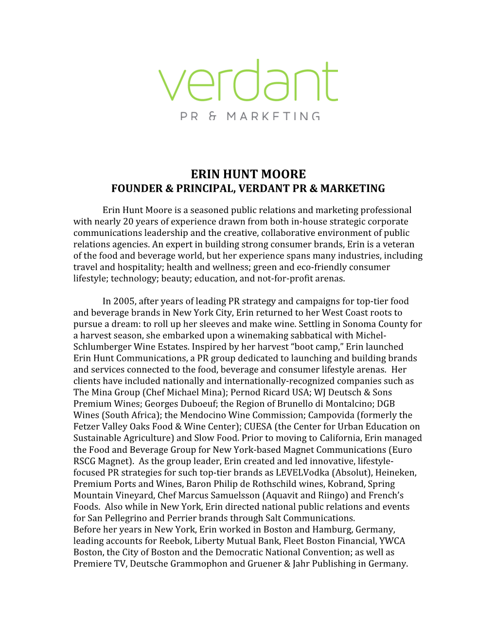 Founder & Principal, Verdant Pr & Marketing