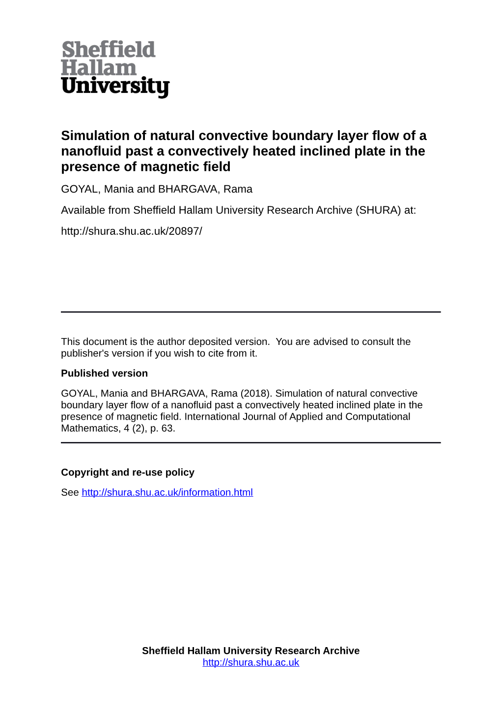 Simulation of Natural Convective Boundary Layer Flow of a Nanofluid