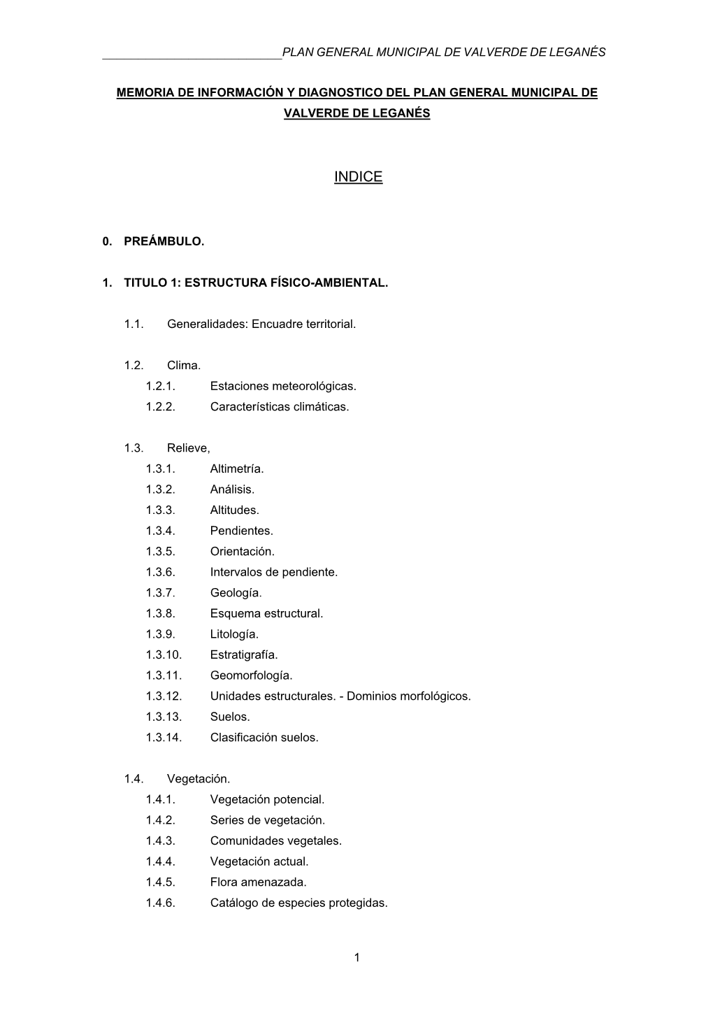 Memoria De Información Y Diagnostico Del Plan General Municipal De Valverde De Leganés