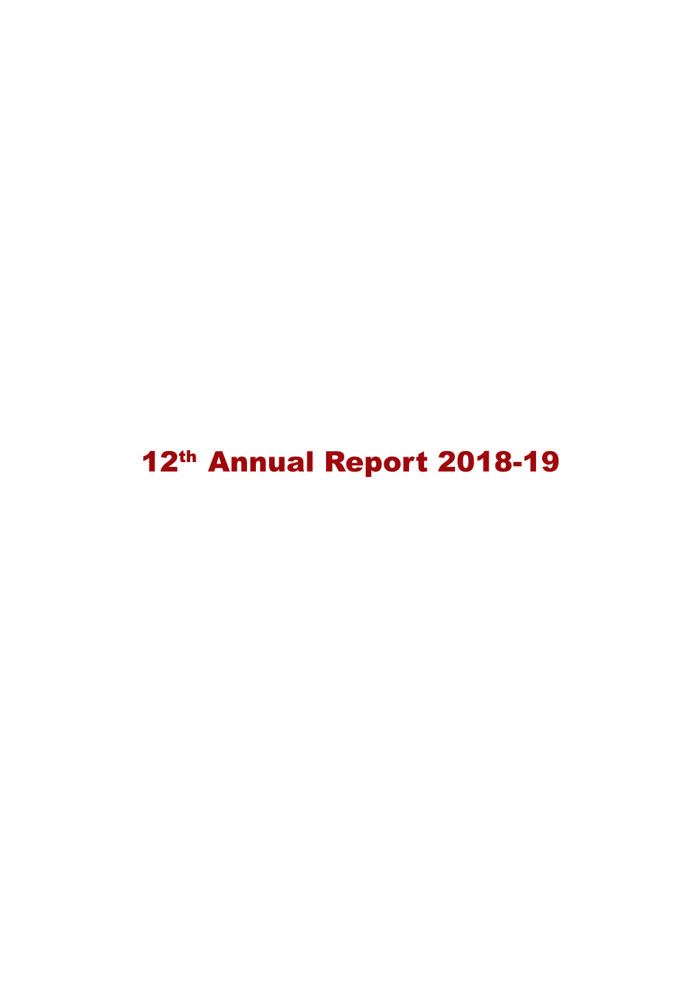 12Th Annual Report 2018-19