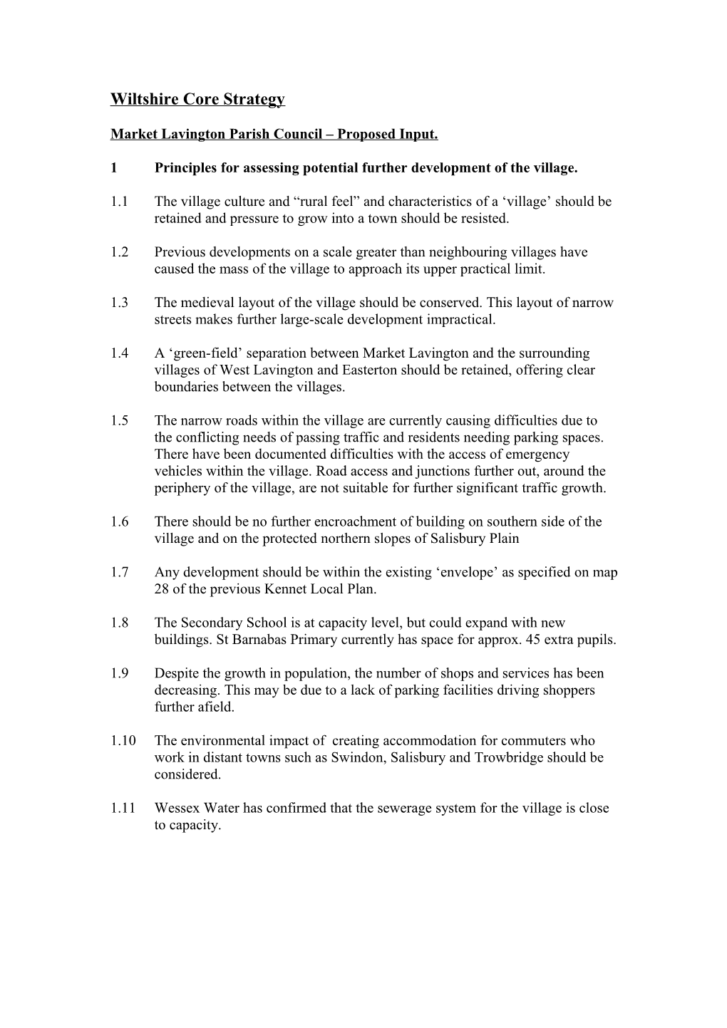 Wiltshire County Plan Review