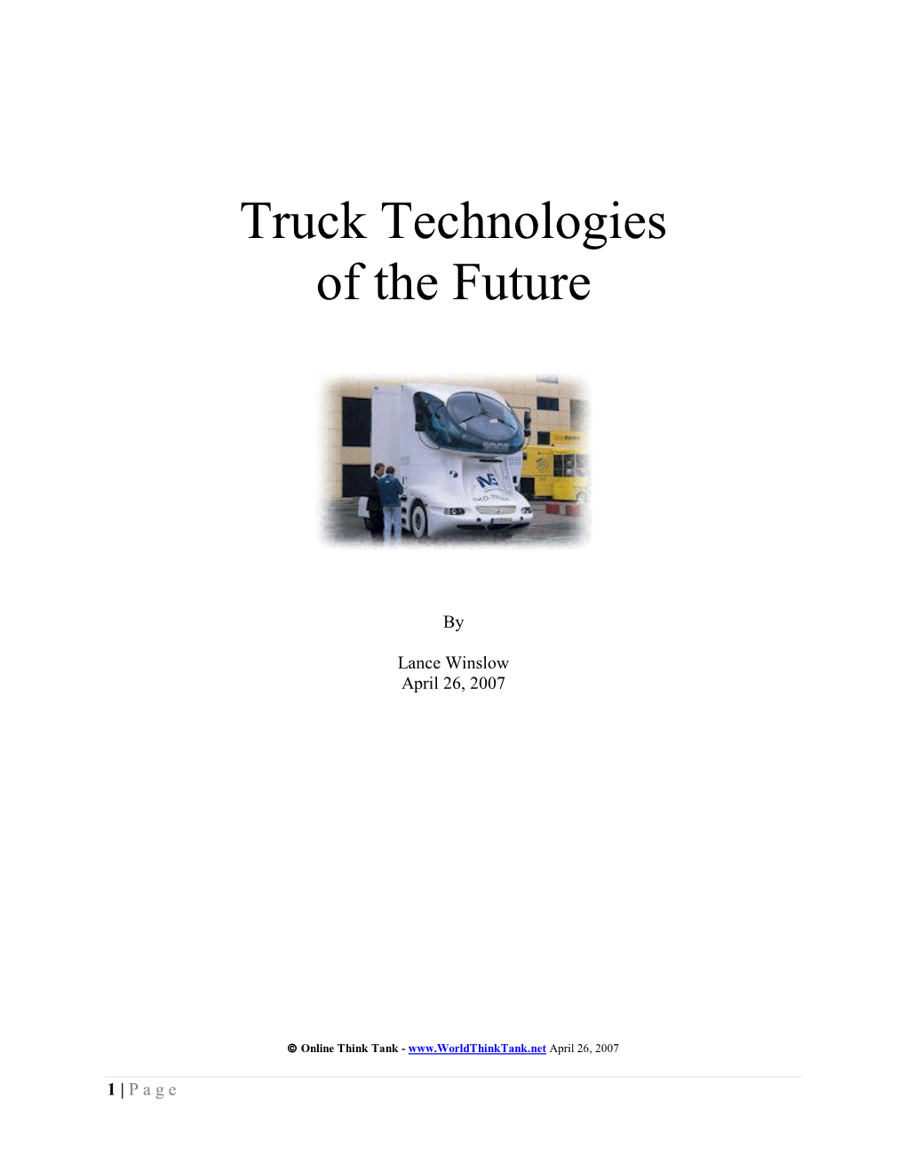 Truck Technologies of the Future