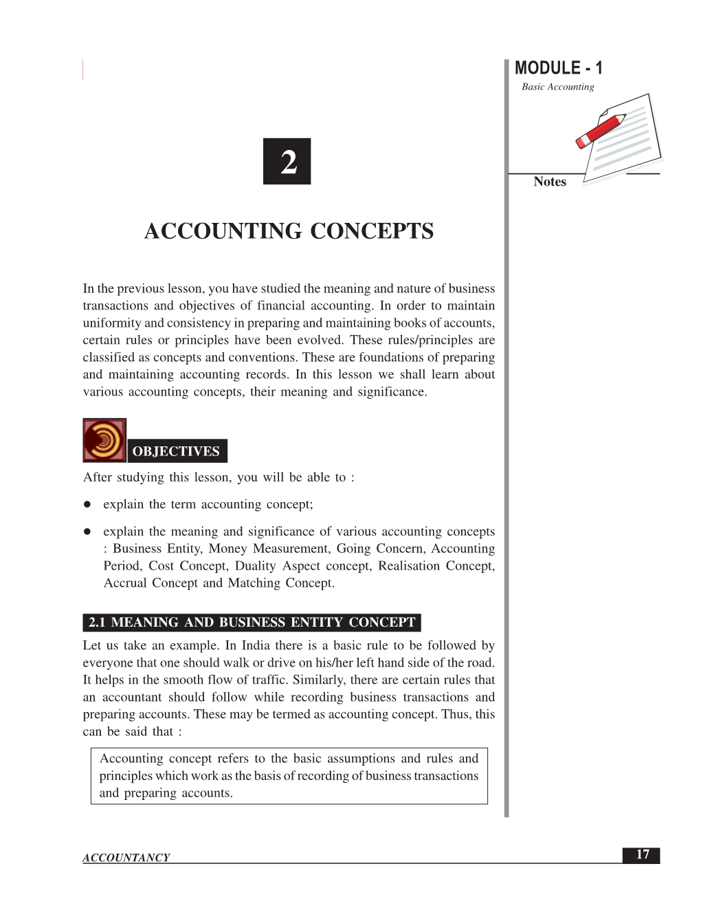 Accounting Concepts MODULE - 1 Basic Accounting