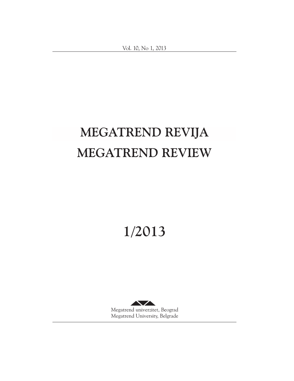 Megatrend Revija Megatrend Review