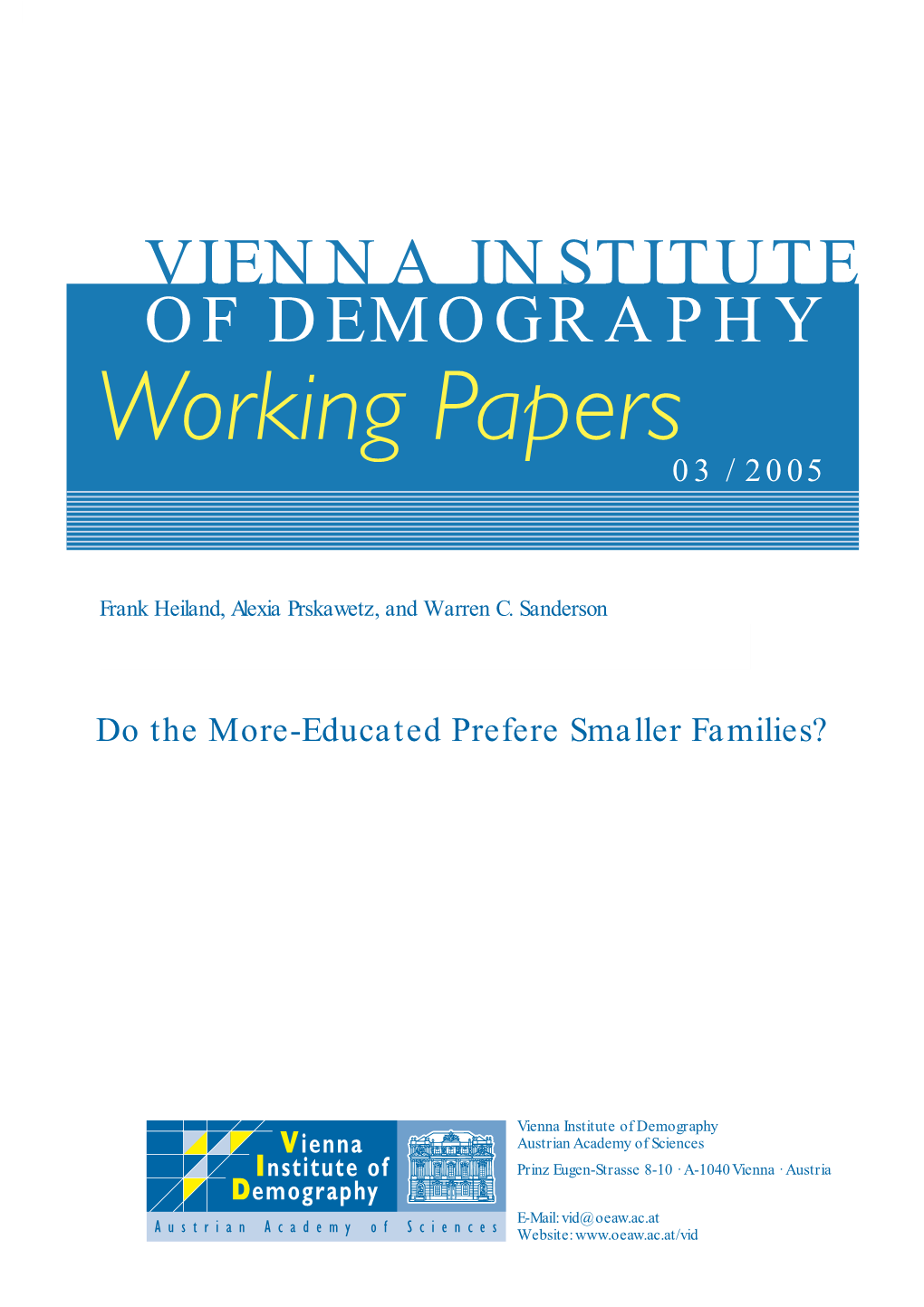 Working Papers 03 / 2005