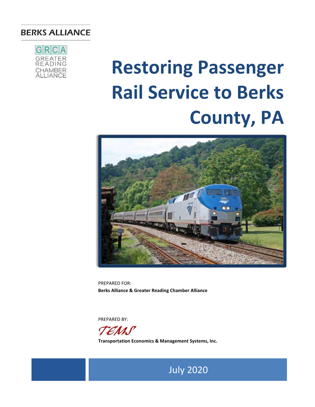 Restoring Passenger Rail Service to Berks County, PA