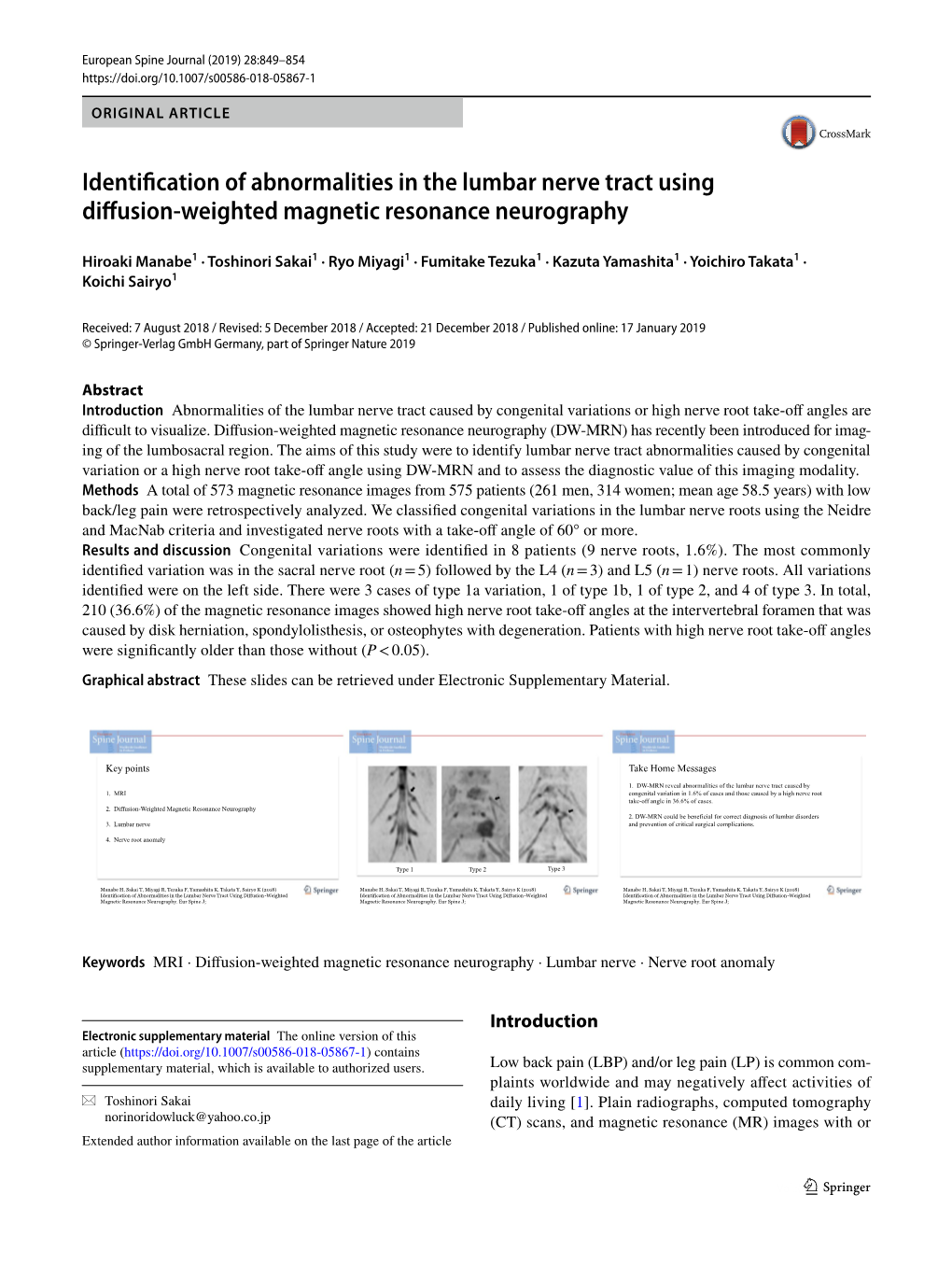 Identification of Abnormalities in the Lumbar Nerve Tract Using Diffusion