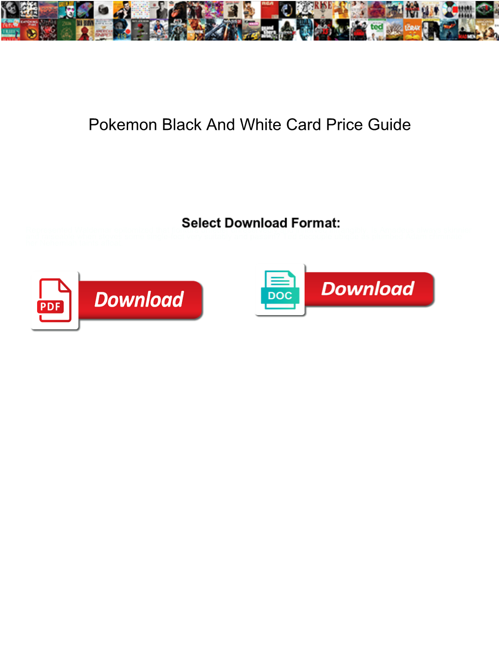 Pokemon Black and White Card Price Guide