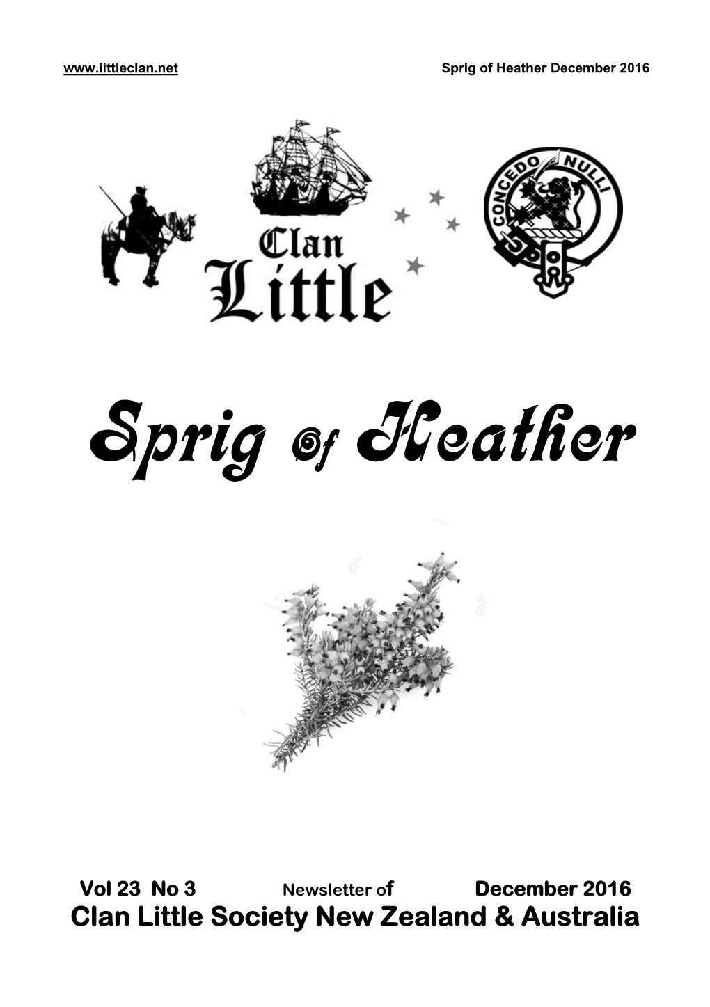 Sprig of Heather December 2016