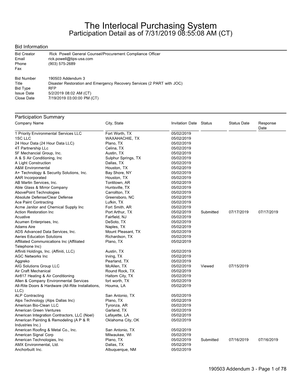 Bid Responders