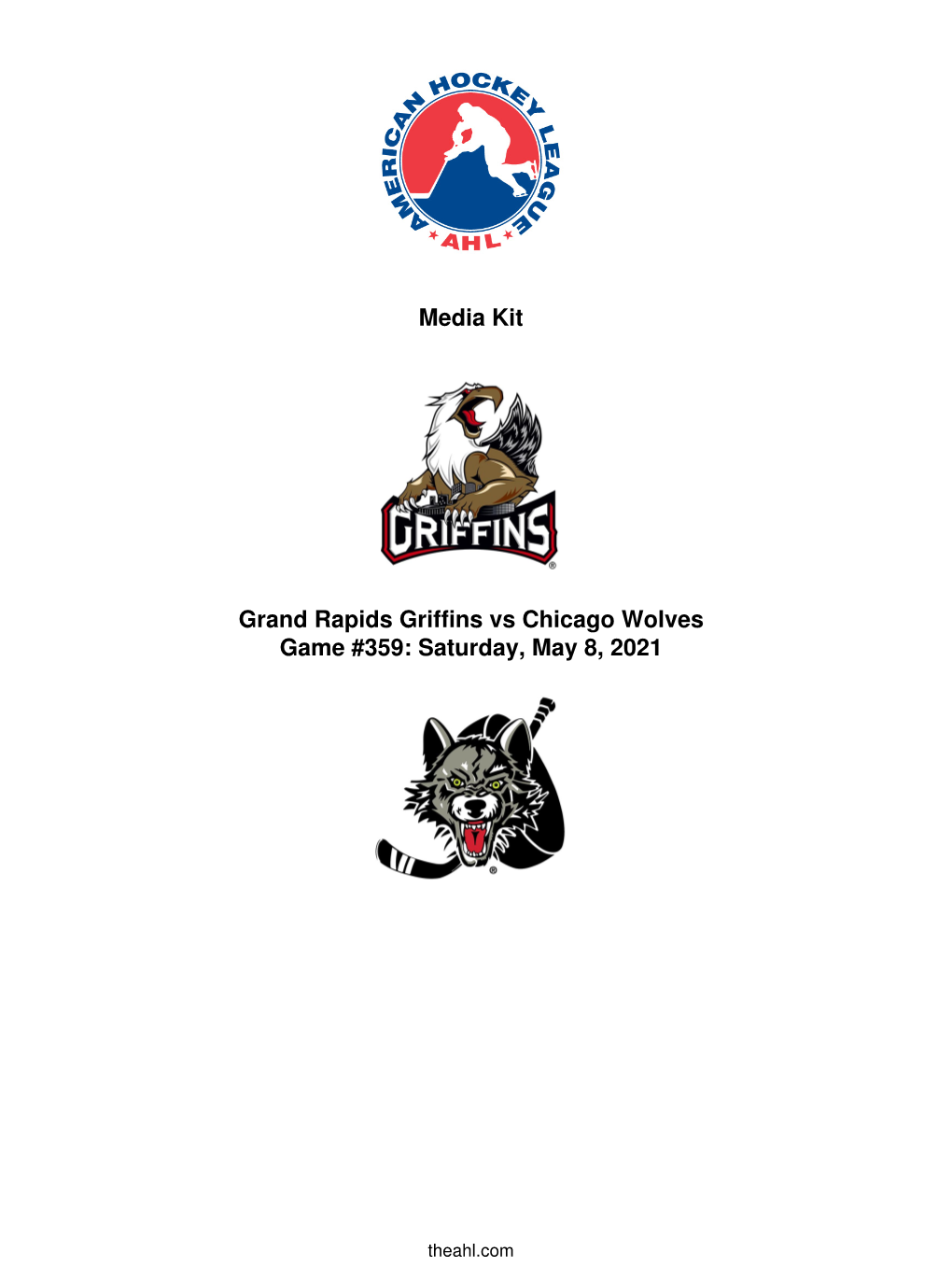 Media Kit Grand Rapids Griffins Vs Chicago Wolves Game #359