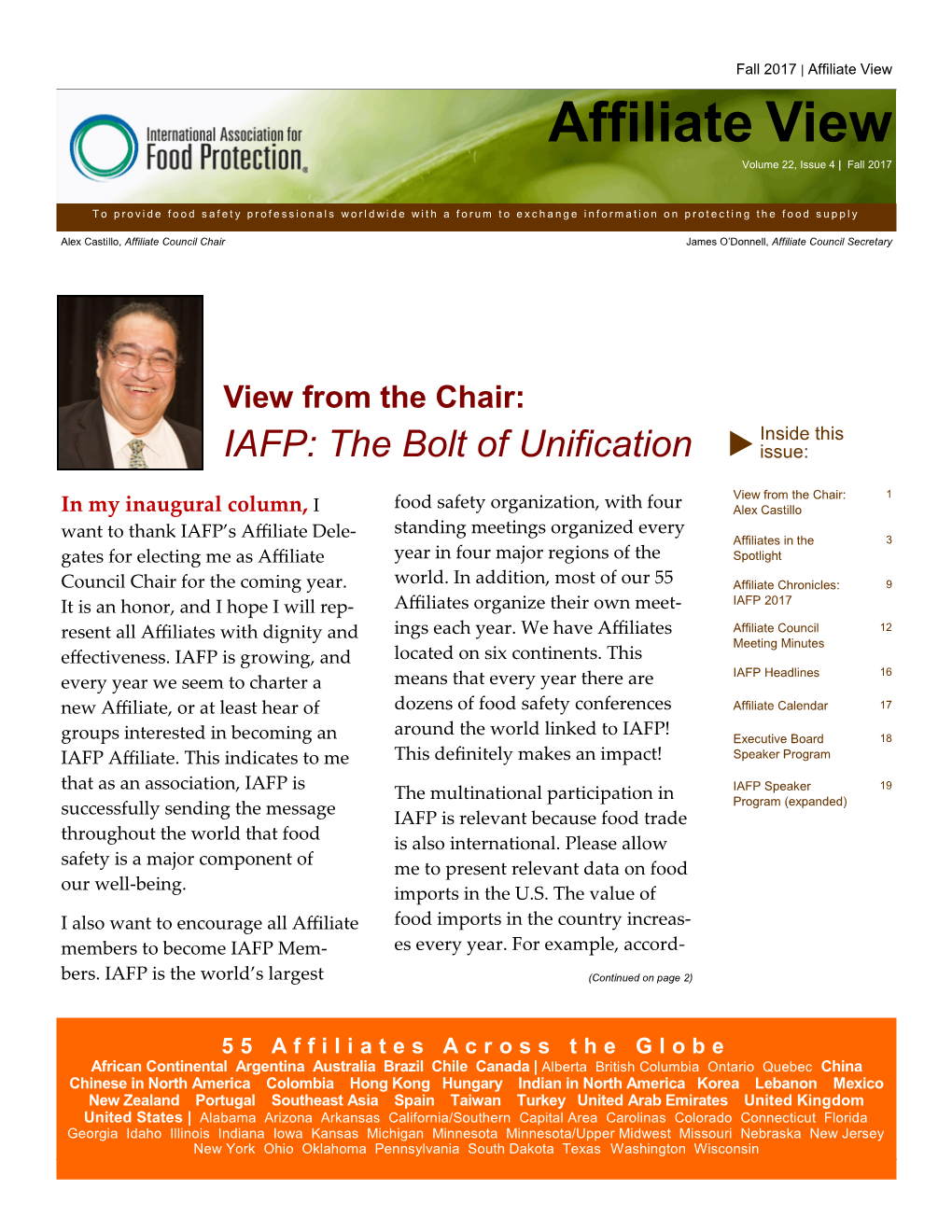 Fall 2017 | Affiliate View Affiliate View Volume 22, Issue 4 | Fall 2017