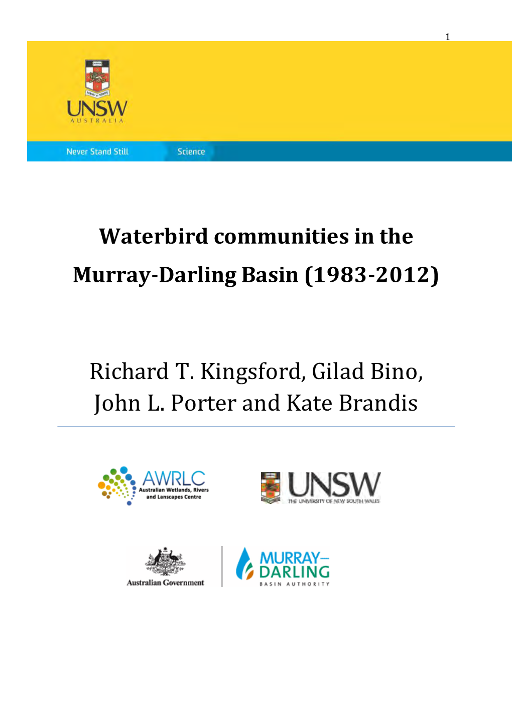 Waterbird Communities in the Murray-Darling Basin (1983-2012)