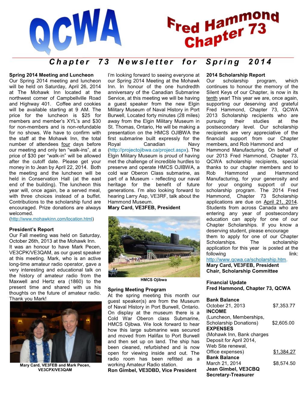 Chapter 73 Newsletter for Fall 2002