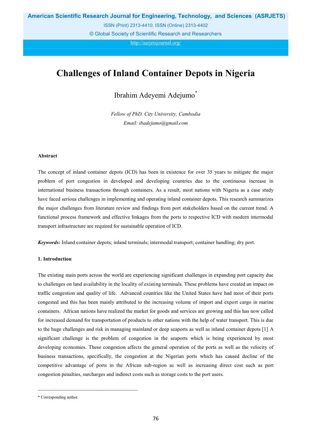 Challenges of Inland Container Depots in Nigeria