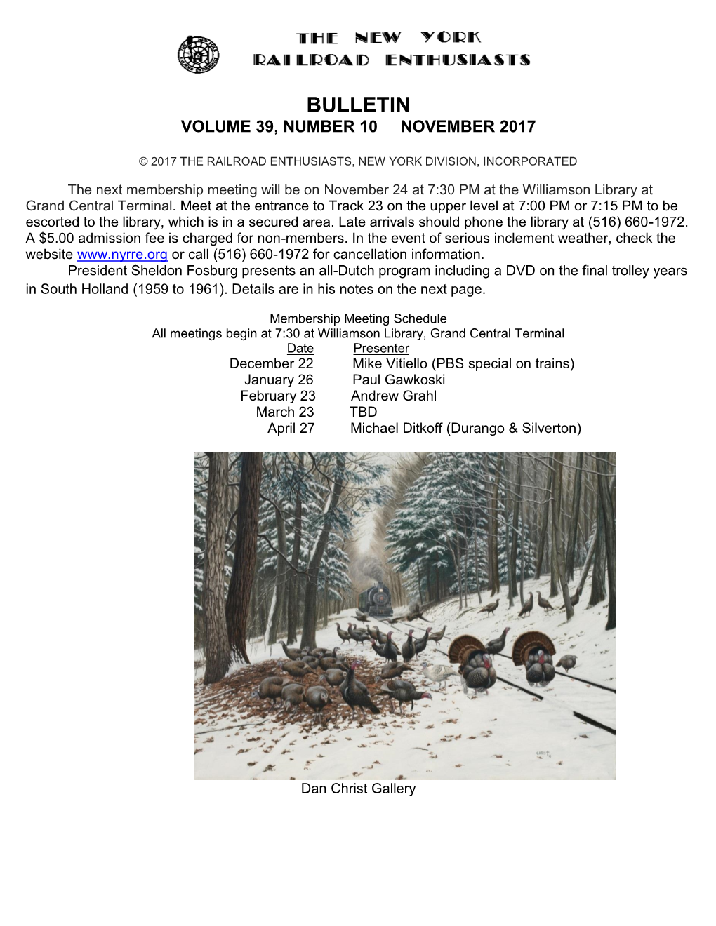 Bulletin Volume 39, Number 10 November 2017