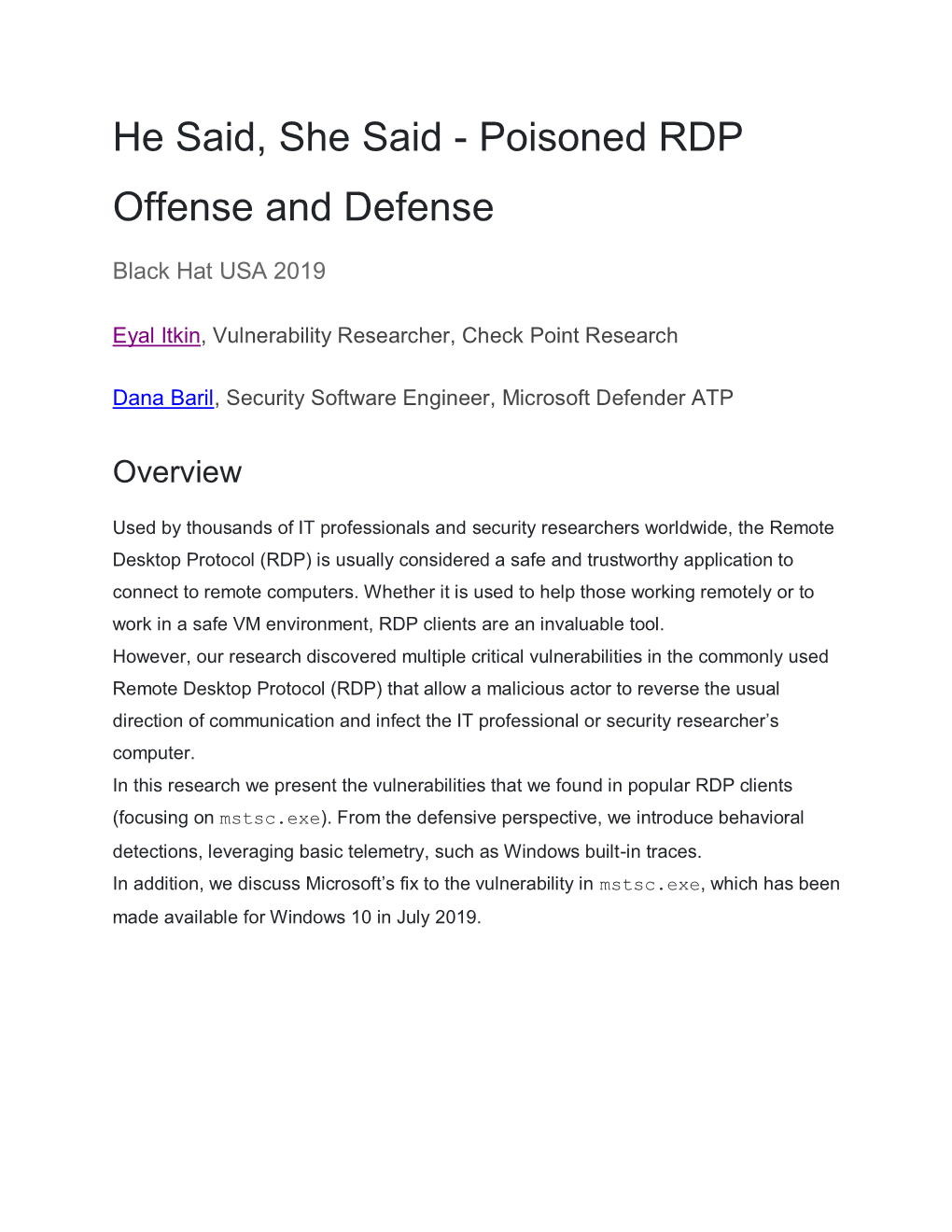 Poisoned RDP Offense and Defense