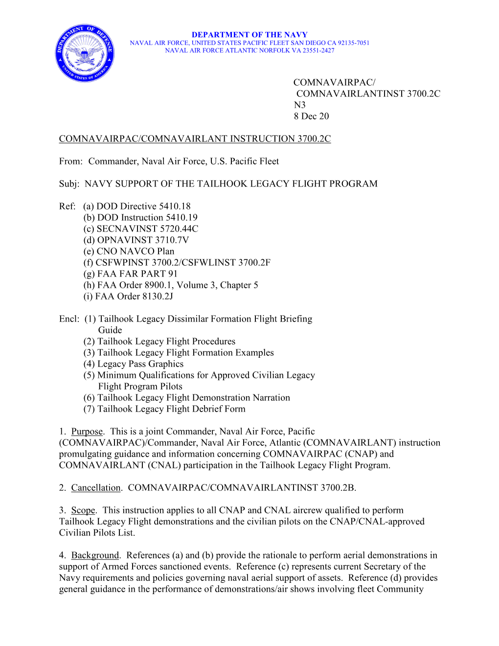 COMNAVAIRLANTINST 3700.2C N3 8 Dec 20 COMNAVAIRPAC