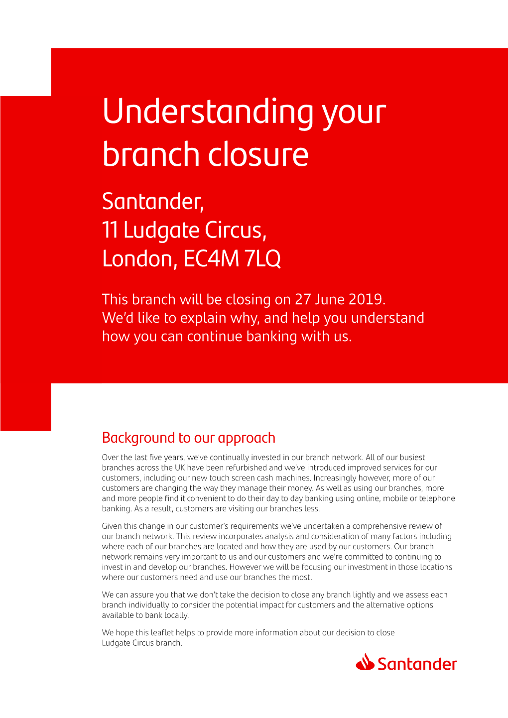 Ludgate Branch Closure